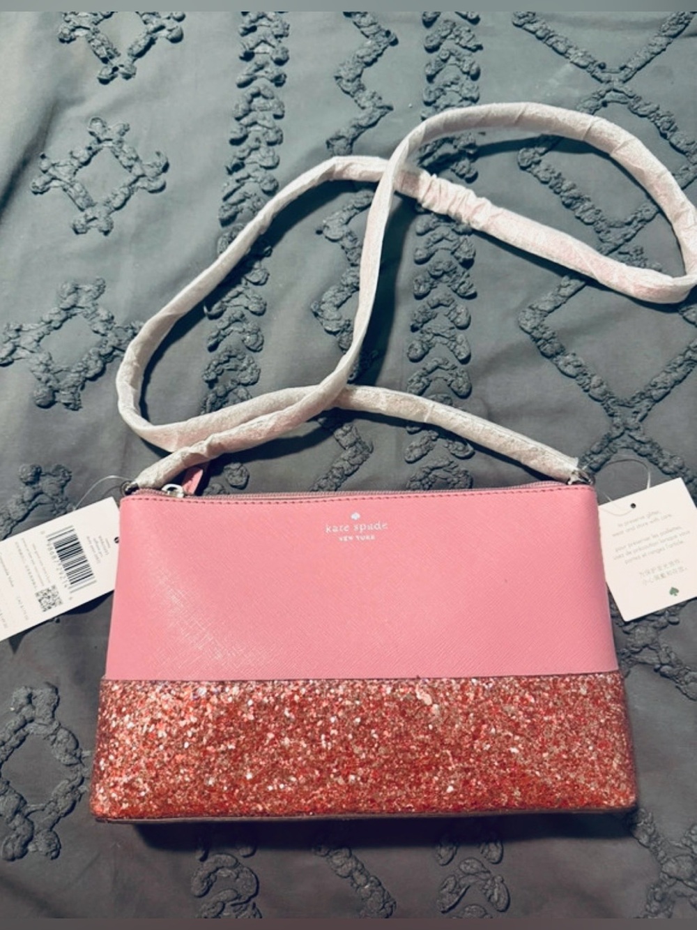 kate spade Pink Glitter Accent Crossbody Bag NWT